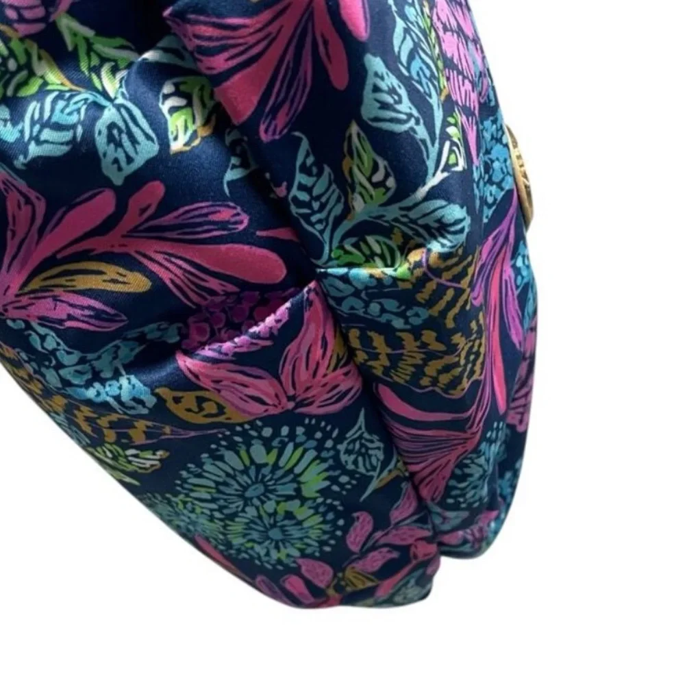 Lilly Pulitzer Bamboo Bag Aegean Navy Calypso Coast Print - Picture 6 of 9